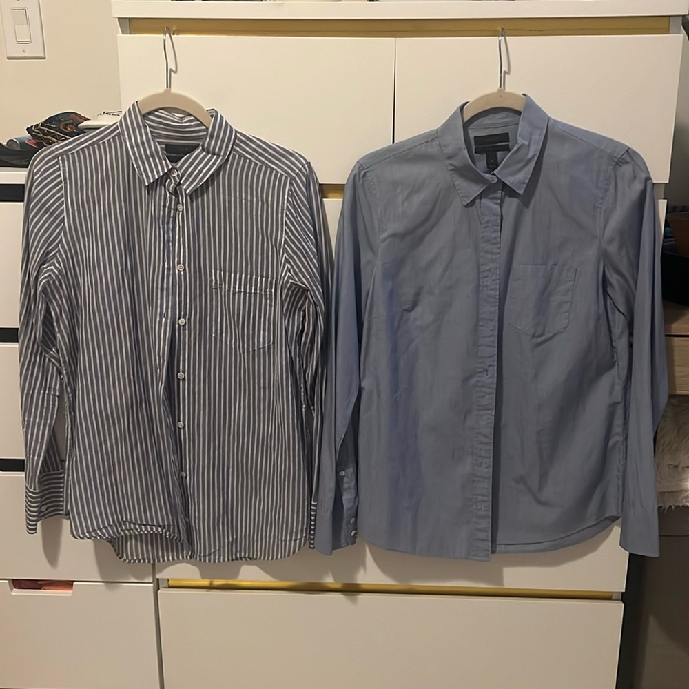 Set of two J Crew Women Classic Fit Boy Dress Shirts - Size 4